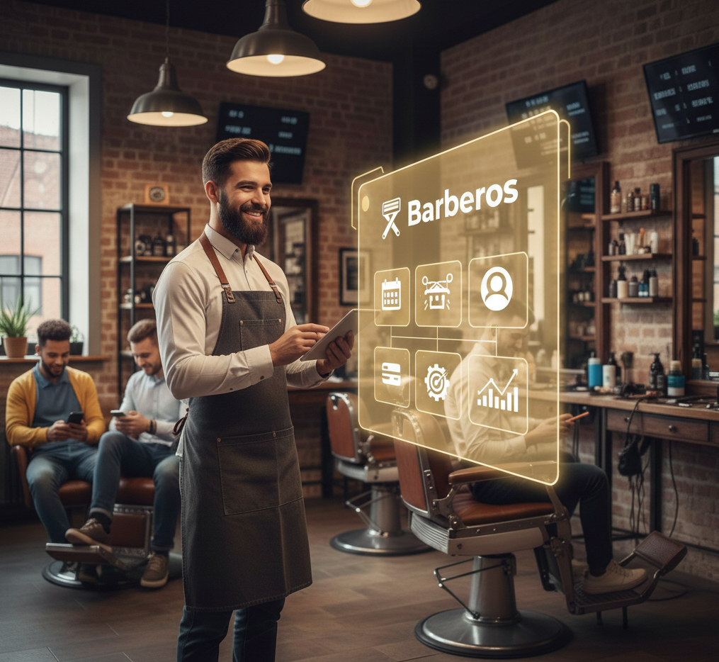Modern barbershop with digital management
